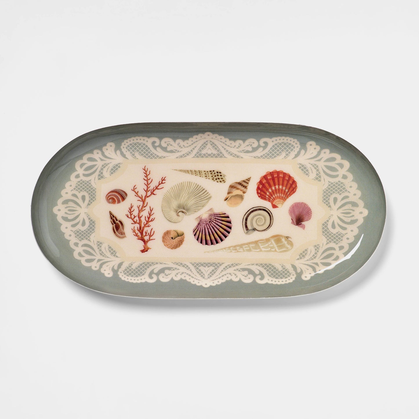 Oval Enamel Tray- Specimens of the Sea Roomytown Inc