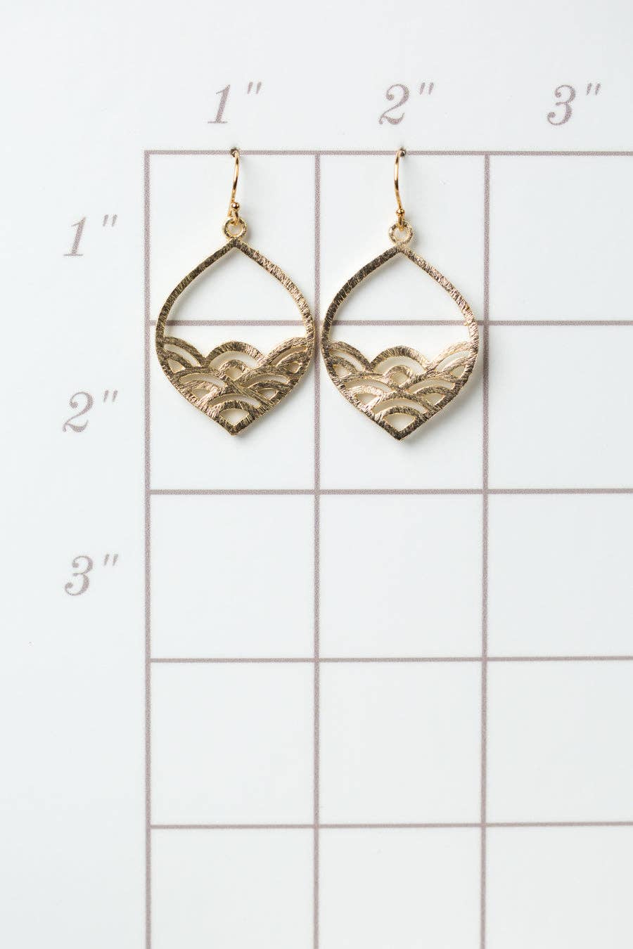 Brushed Gold Pointed Oval Frame Earrings Anne Vaughan Designs Jewelry