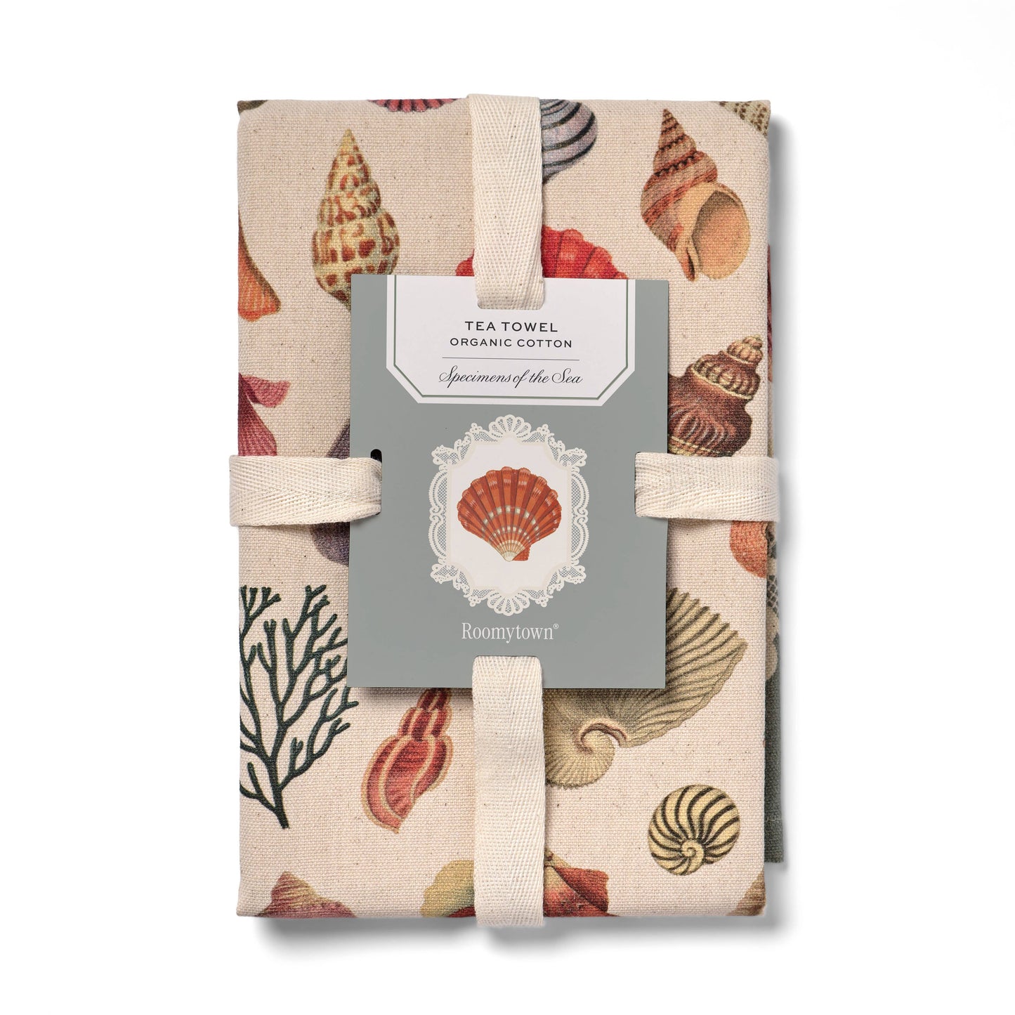 Organic Cotton Tea towel - Specimens of the Sea Roomytown Inc