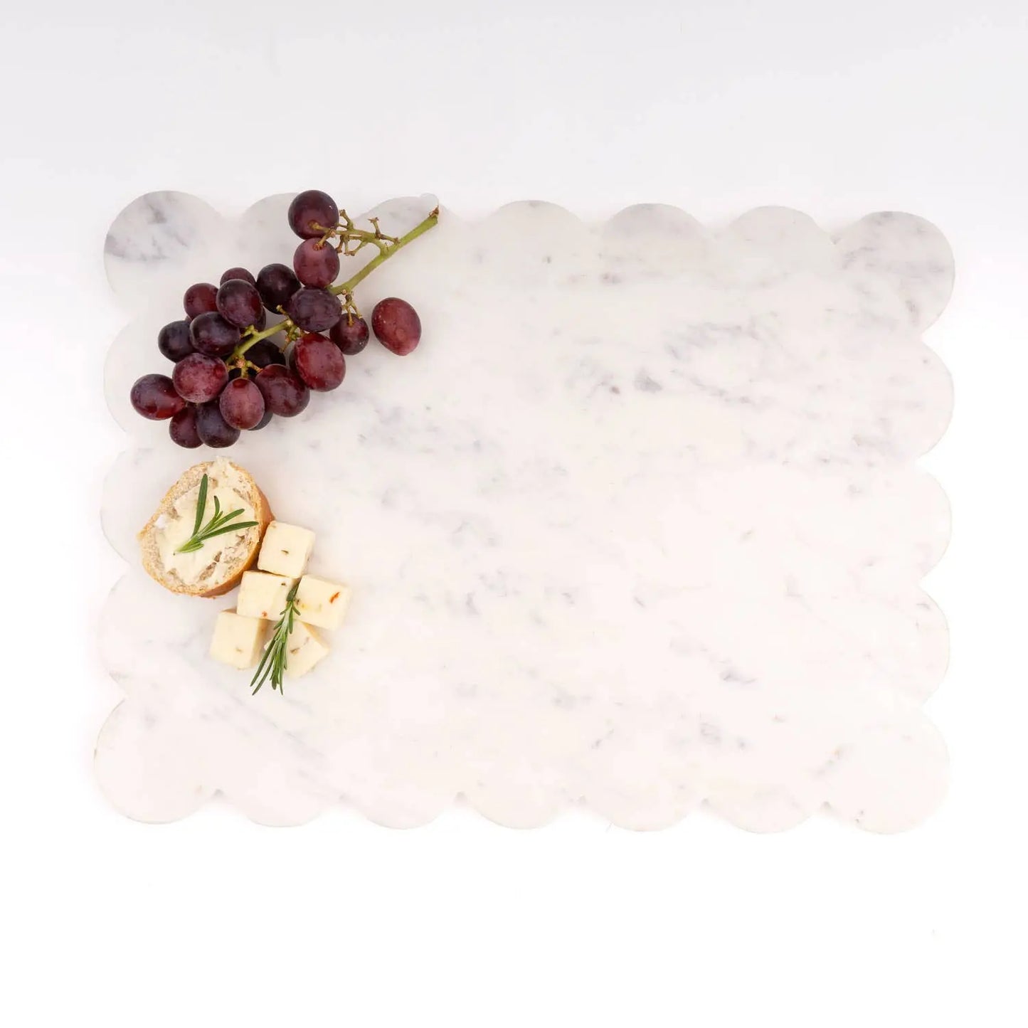 White Marble Scalloped Serving Board 8 Oak Lane