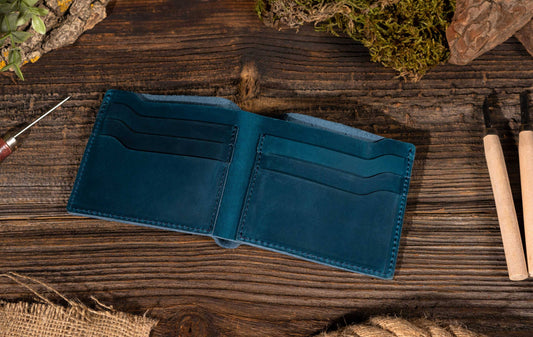 Leather Wallet, Bifold Wallet, Handmade Wallet for Men American Leather Goods