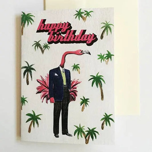 Flamingo Birthday Card Pergamo Paper Goods