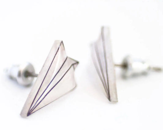 Paper Airplane Stud Earrings Poptone Co.