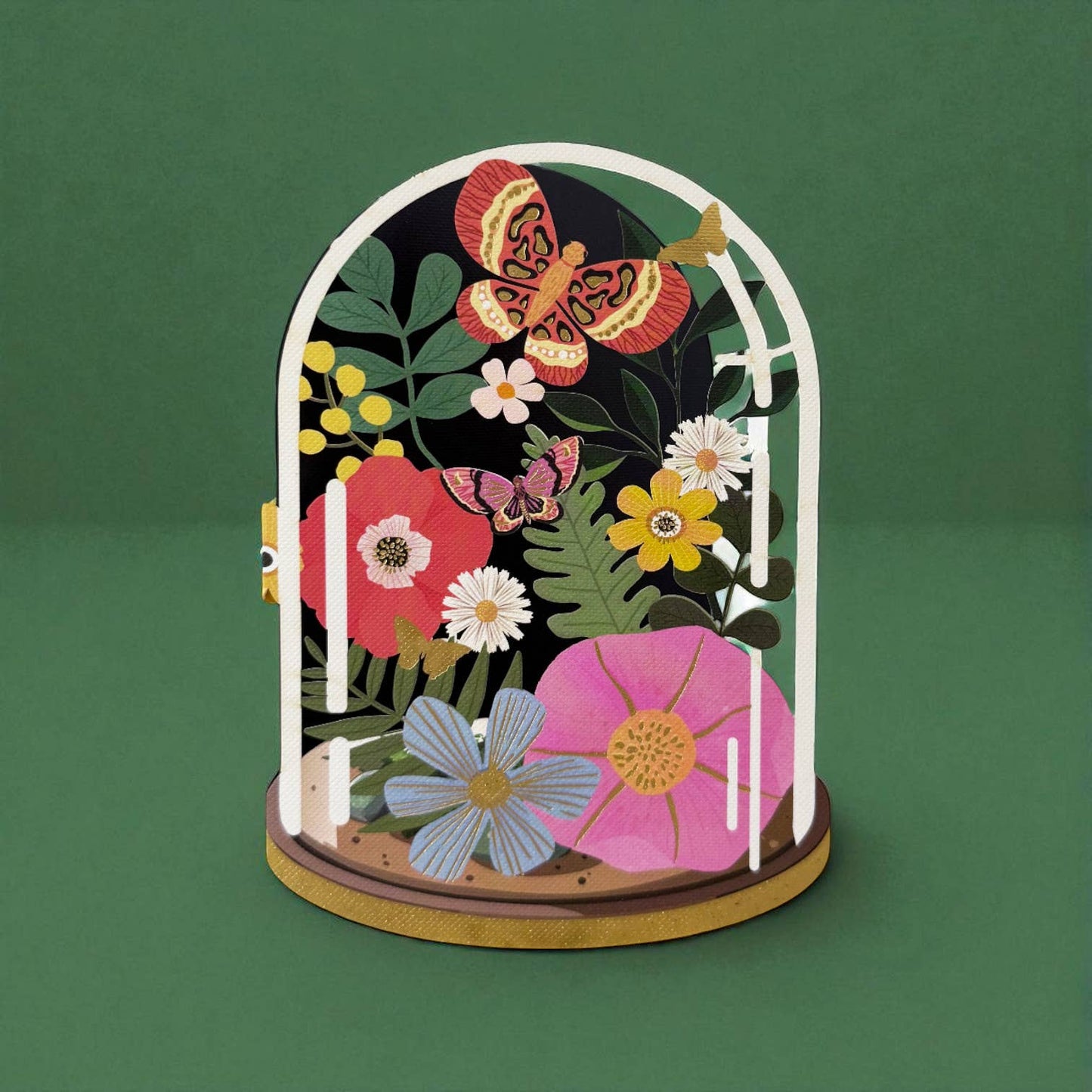 Original paper cut card - AL291 FLOWER Alljoy Design