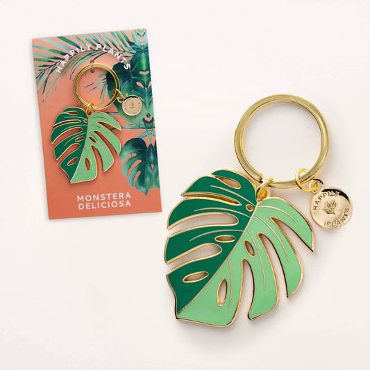 Monstera 'Deliciosa' Plant Lover Keychain Happily Plants