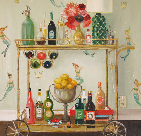 Barmaids Art Print - 8.5 X 11 Framed JANET HILL STUDIO