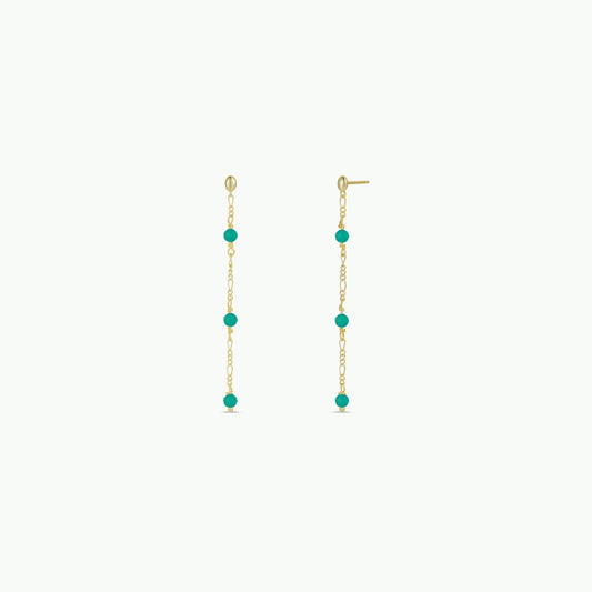 Gemstone Chain Drop Earring - Turquoise JaxKelly