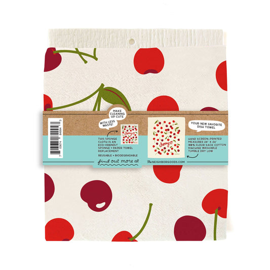 Cherry - Tea Towel + Sponge Cloth Set