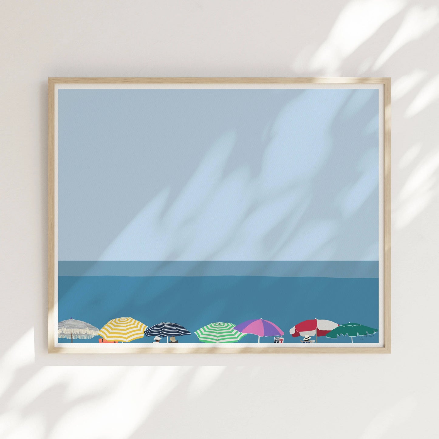 Beach Umbrellas Art Print Framed 8x10, Unframed 11x14 Jorey Hurley