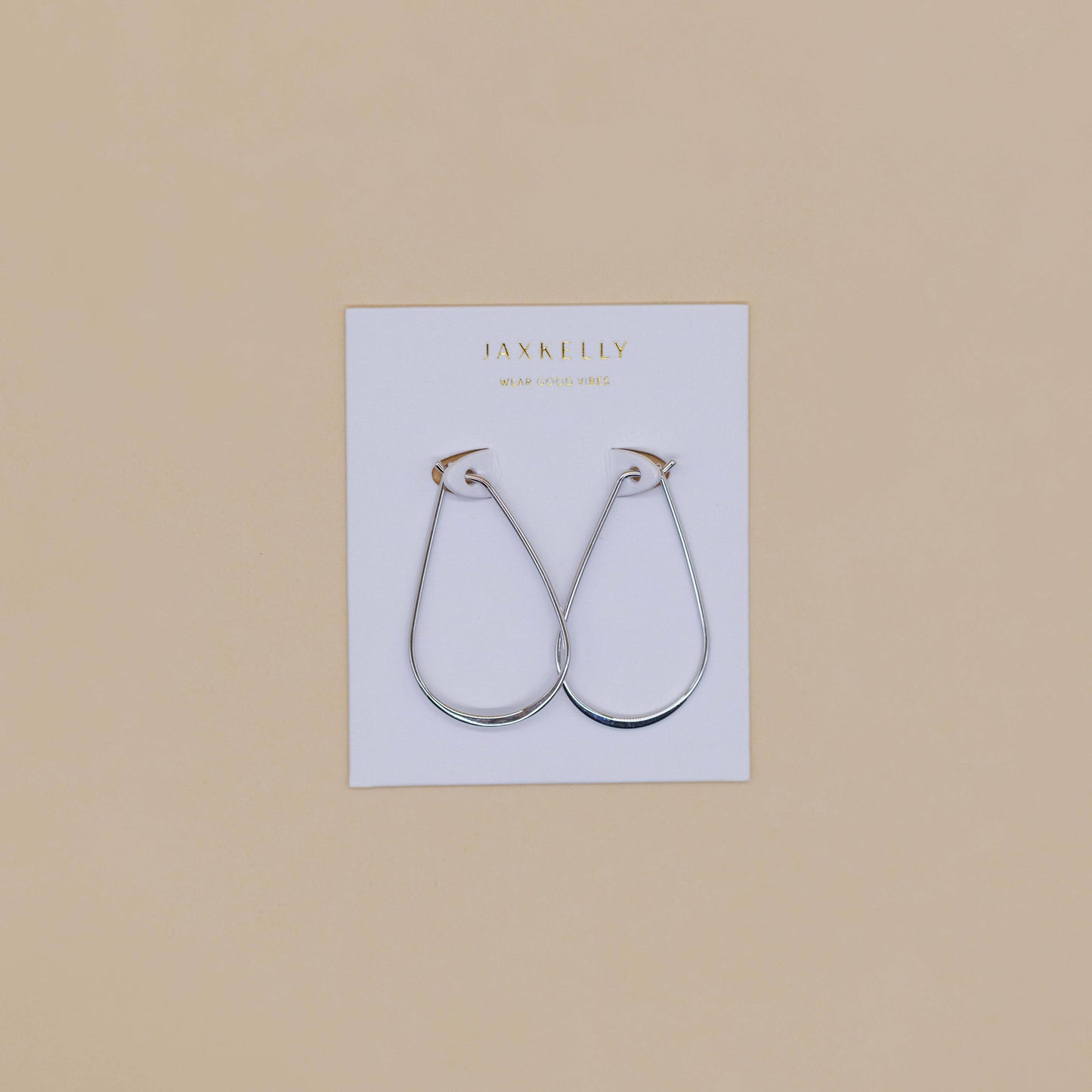 Silver Long Oval Hoop JaxKelly