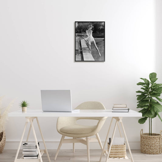 Vintage Swimwear Female Celebrity Pool BK Framed