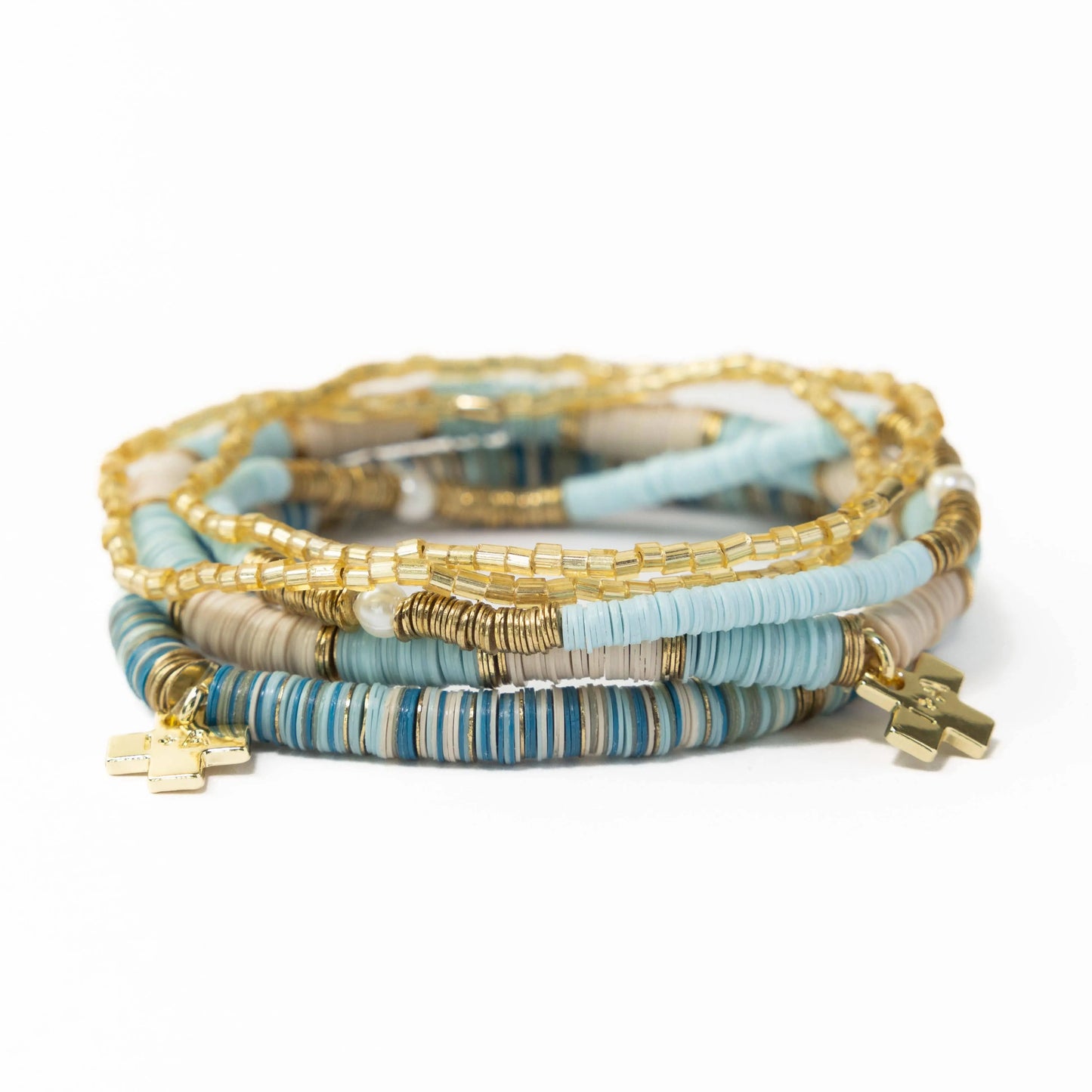 Blues Stack Grace Bracelet Stack of 5 - Blues INK + ALLOY