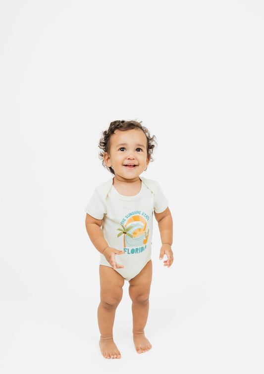 The Sunshine State Florida Souvenir Cotton Baby Onesie Emerson and Friends