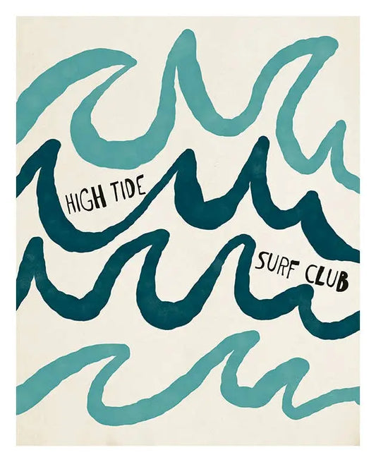Modern Coastal Art Print - High Tide Surf Club Alicia Bock Print Shop