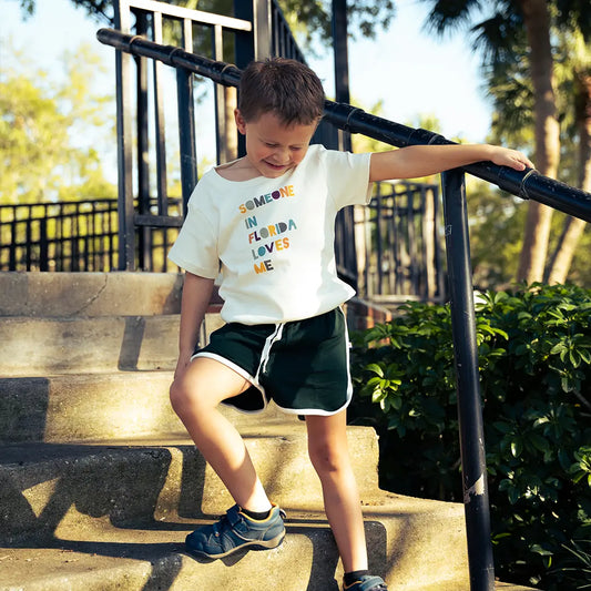 Someone in FL Loves Me Florida Kids Gift Cotton Tee Shirt Emerson and Friends