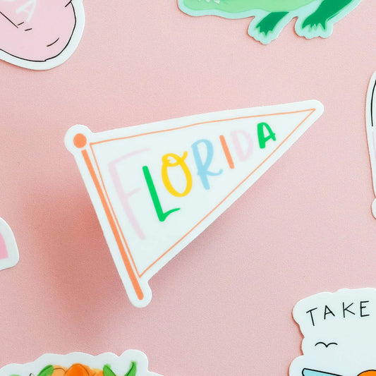Rainbow Florida Pennant Sticker Declaration & Co