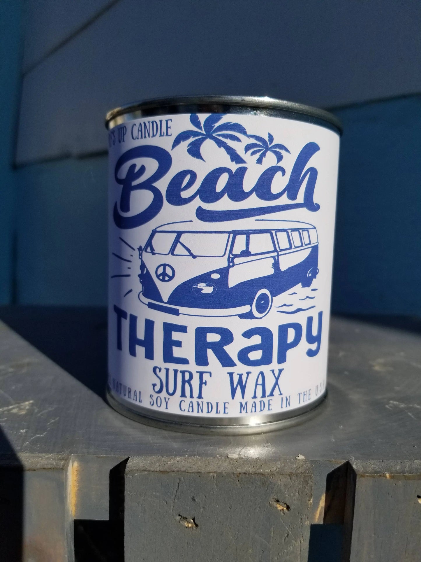 Beach Therapy Surf Wax Paint Can Candle Surfs Up Candle