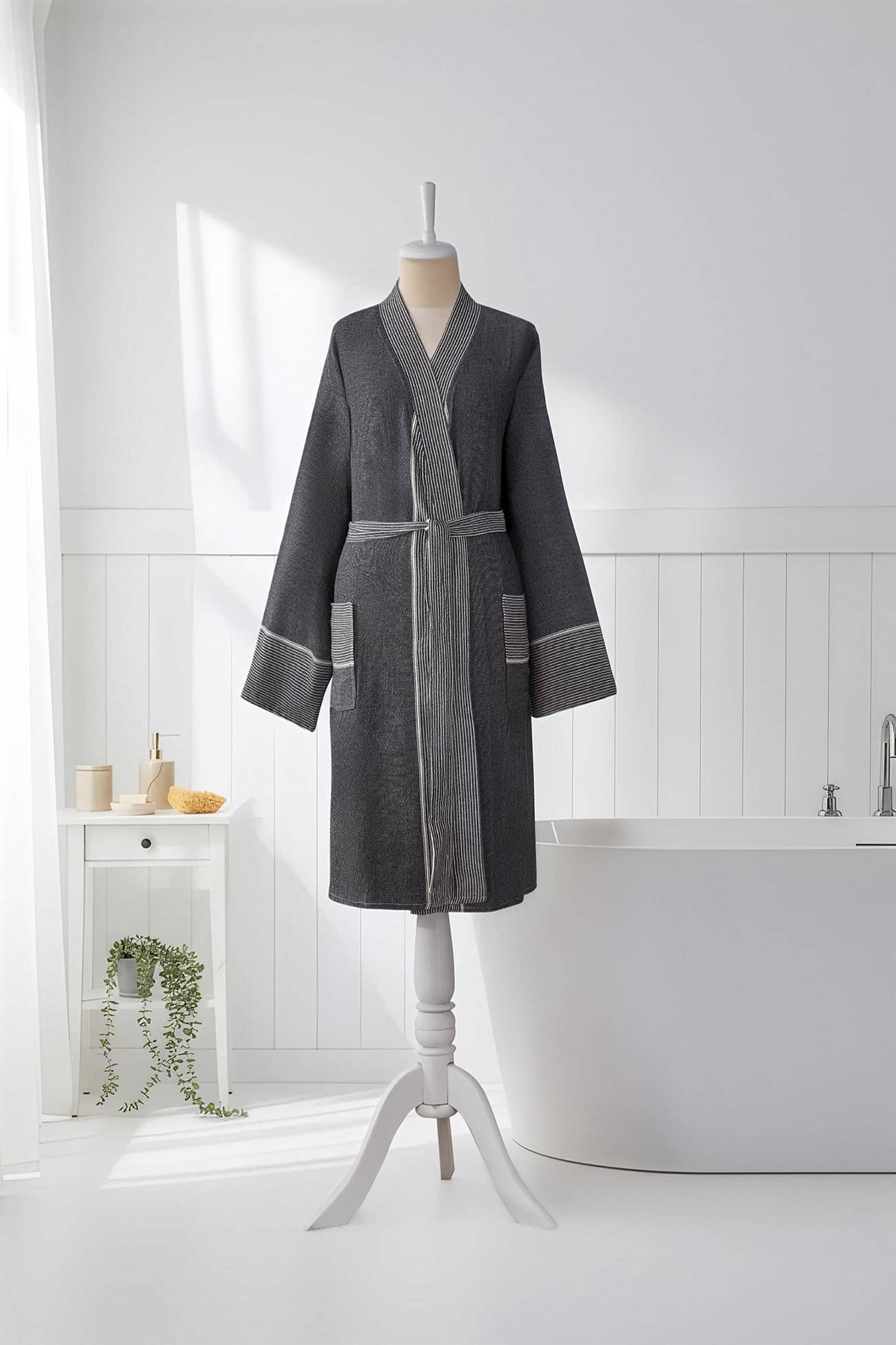 Bathrobe Turkish Cotton Light-Weight Summer Kimono Robe Kikoya