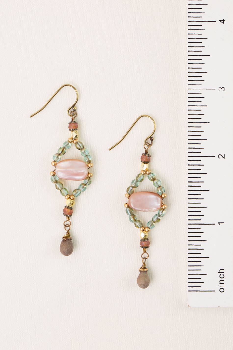 Wildflower Czech Glass With Abalone Shell Statement Earrings Anne Vaughan Designs Jewelry