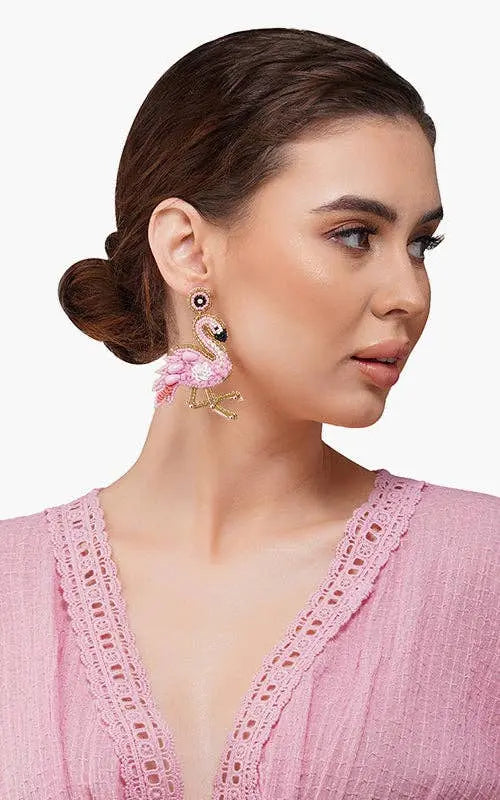 Flamingo Beaded Earrings America & Beyond
