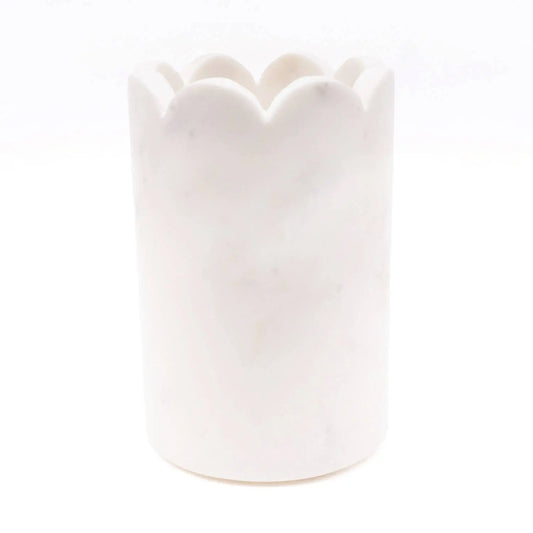White Marble Scalloped Wine & Champagne Chiller 8 Oak Lane