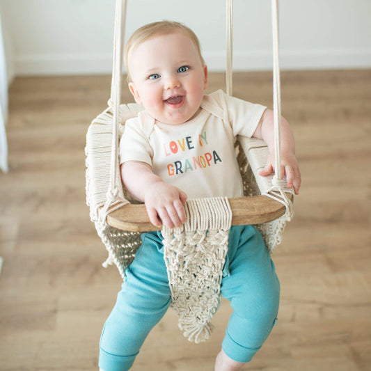 Baby graphic organic bodysuit | love grandpa Finn + Emma