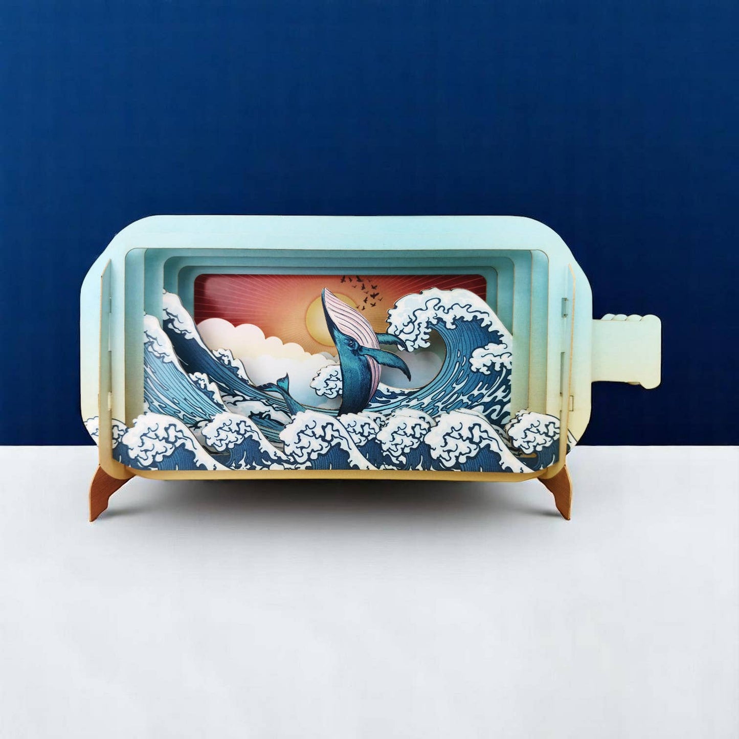 MIB340 -whale and wave Pop Up Greeting Card Alljoy Design