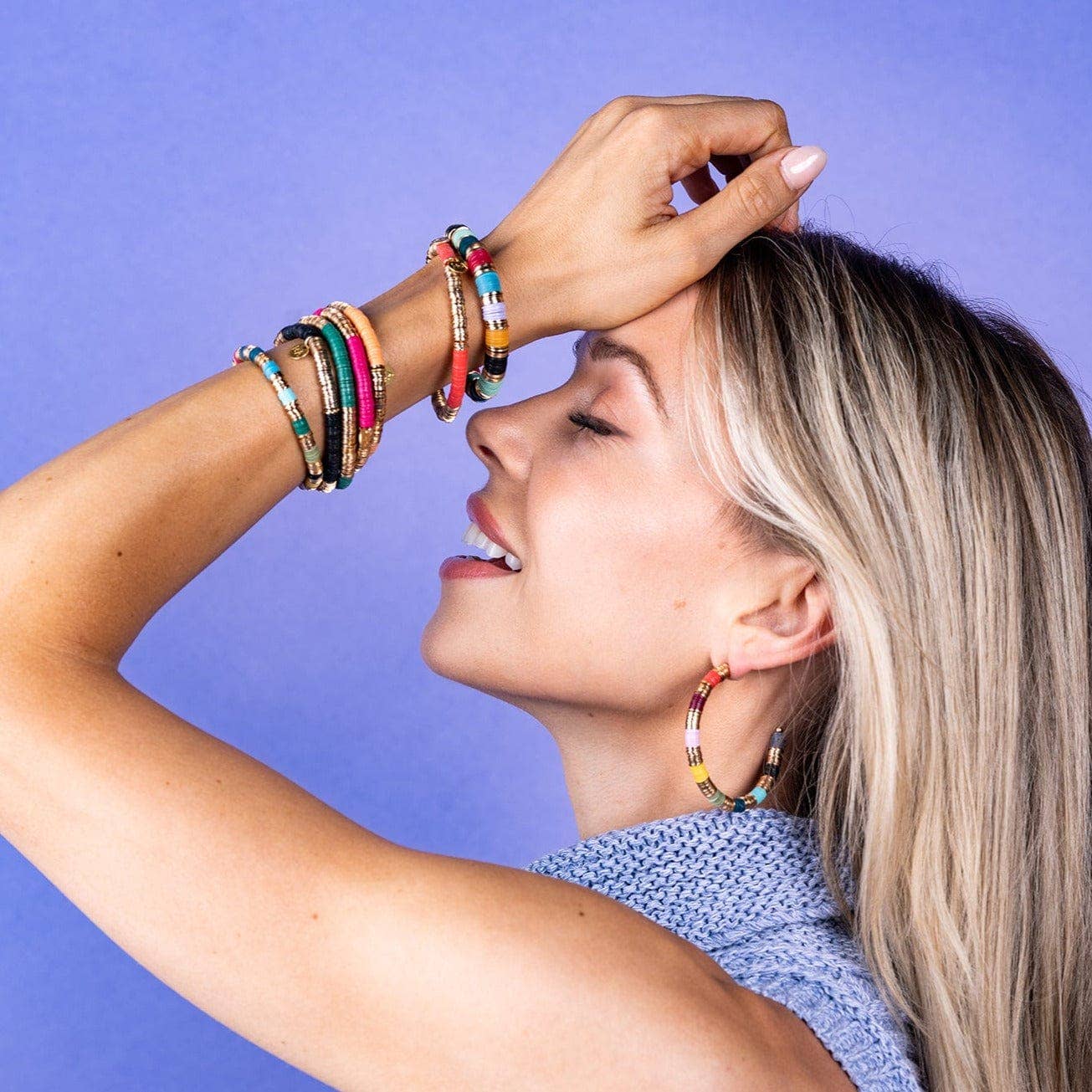Rainbow Grace Color Block Stretch Bracelet Light Multicolor