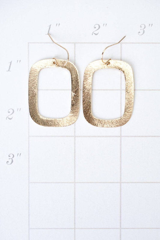 Brushed Gold Rectangle Earrings Limited