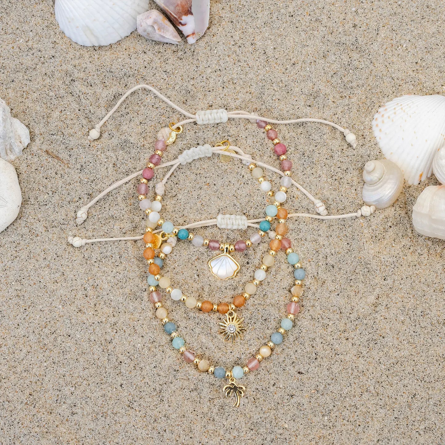 Stay Breezy Florida Charm Bracelet Lotus and Luna