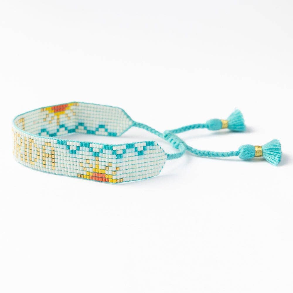 Gabby "Florida" Waves With Sunshine Adjustable Beaded Bracelet INK + ALLOY
