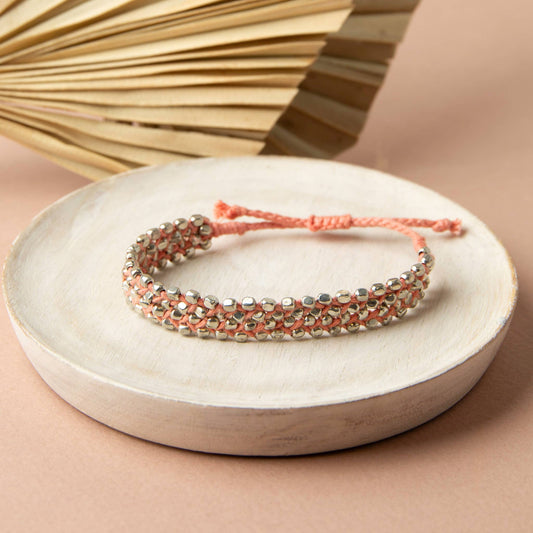 Zoraya Two-Tone Beaded Adjustable Bracelet