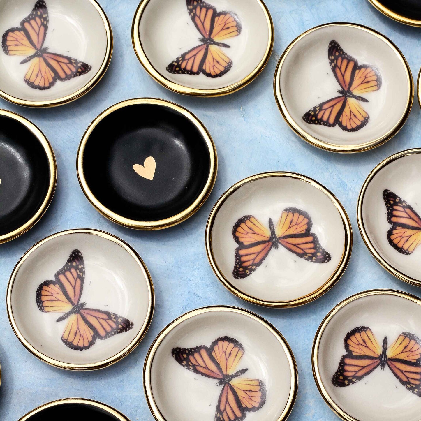 Black Heart Ring Dish | Handmade Pottery with Gold Apricity Ceramics