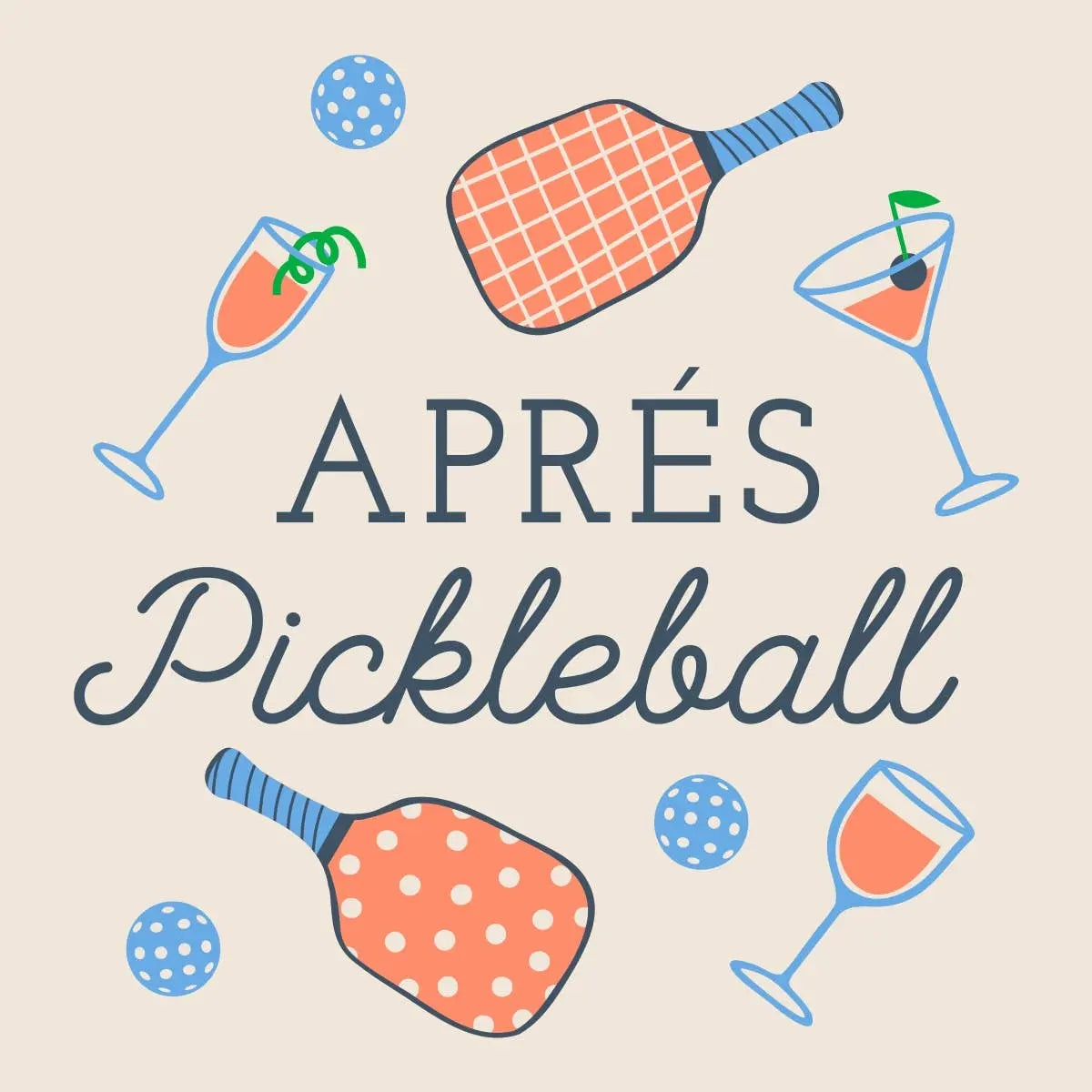 Pickleball Cocktail Napkins | Apres Pickleball - 20ct soiree-sisters