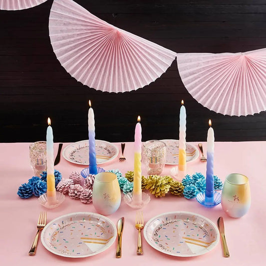 Tapered Candle - Pink-Light Blue-Blue Slant Collections by Creative Brands