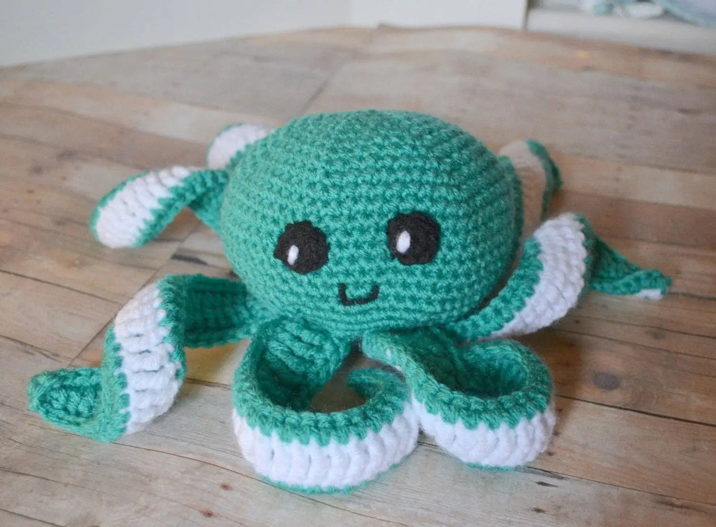 Aqua Octopus Plush Nickel Creek Stitches LLC