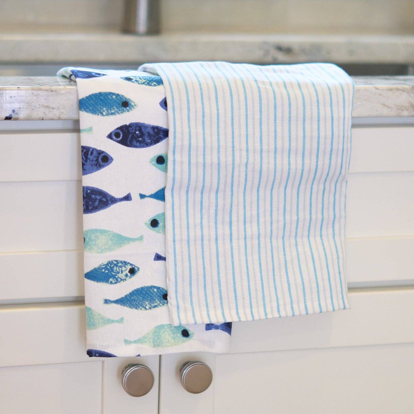 3 Piece Seafoam Stripe Tea Towel Set Elsie & Zoey