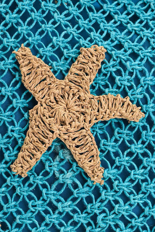 Starry Shores Beaded Macrame Tote