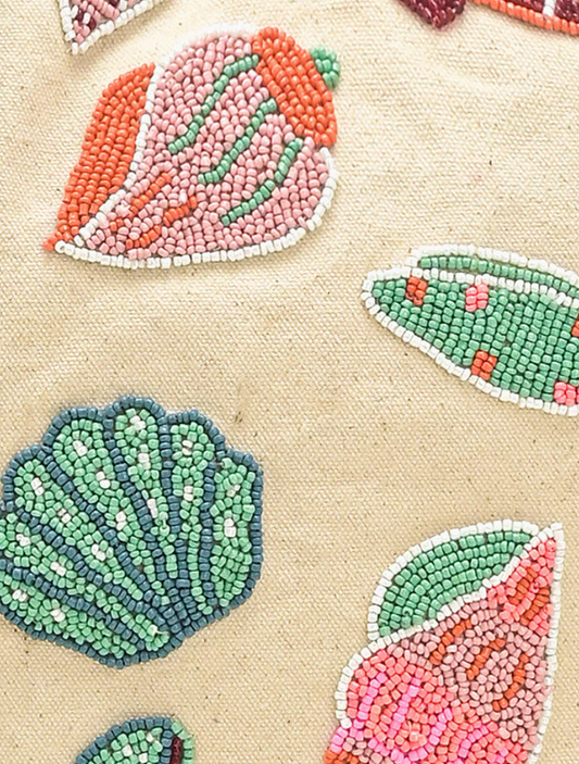 Sea Shell Beaded Boat Tote