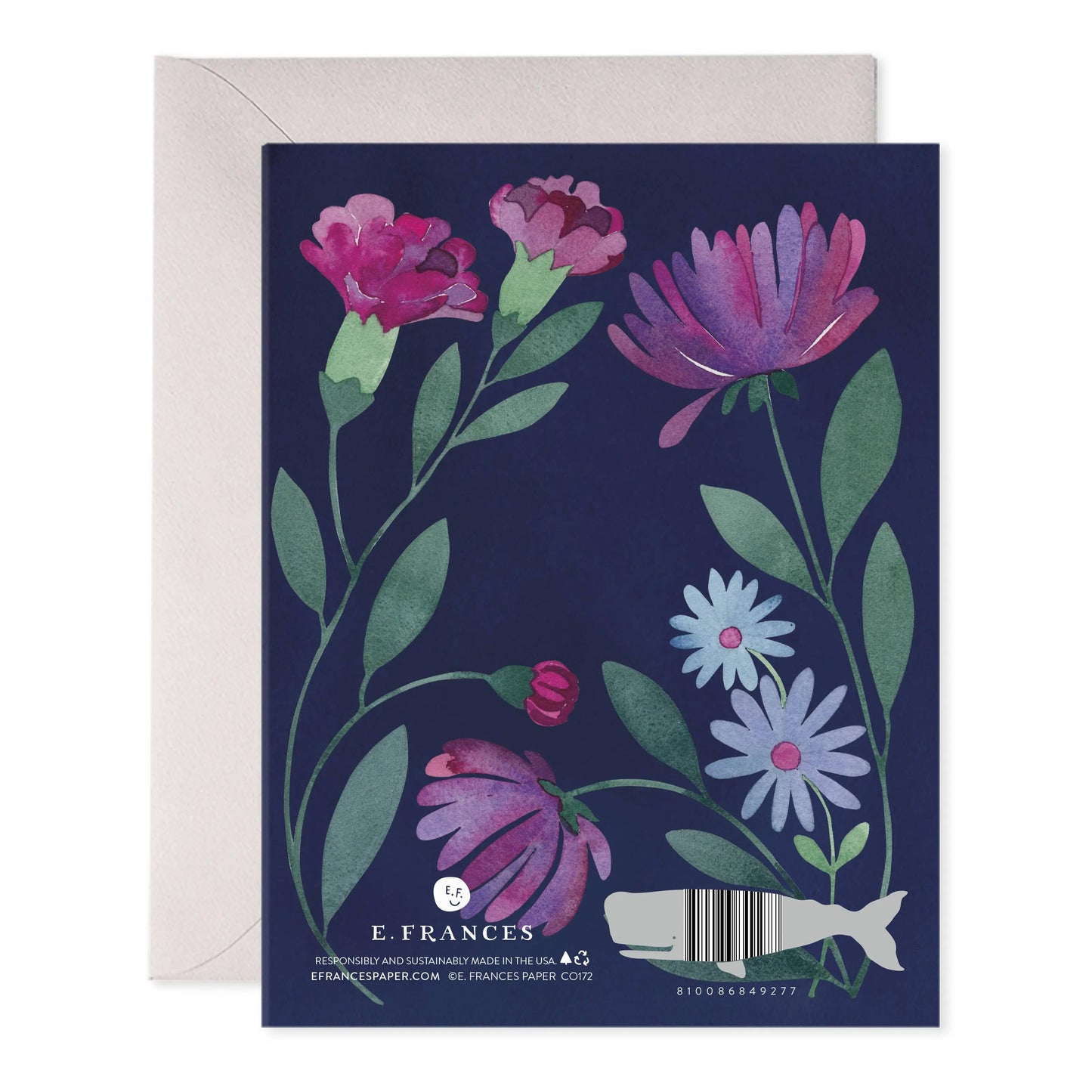 Purple Flowers Thinking of You Greeting Card E. Frances Paper