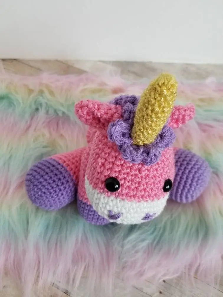 Pink Unicorn Plush Crochet Nickel Creek Stitches LLC
