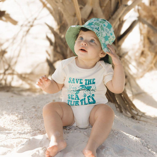 Save the Sea Turtles and Lucky Green Reversible Bucket Hat Emerson and Friends