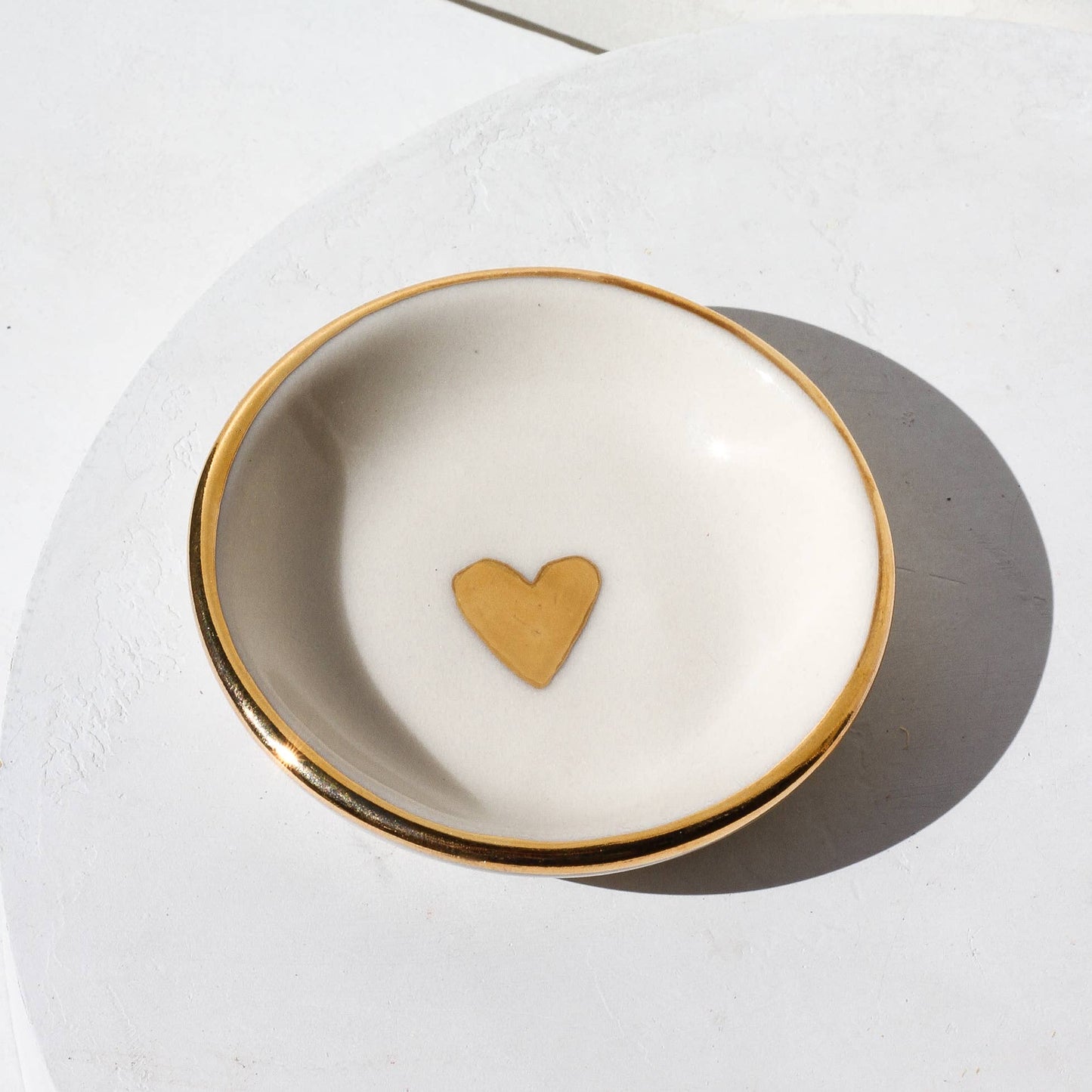 Heart Ring Dish | Handmade Pottery with Gold Apricity Ceramics
