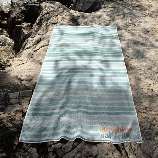 Sea Glass Striped Beach Towel