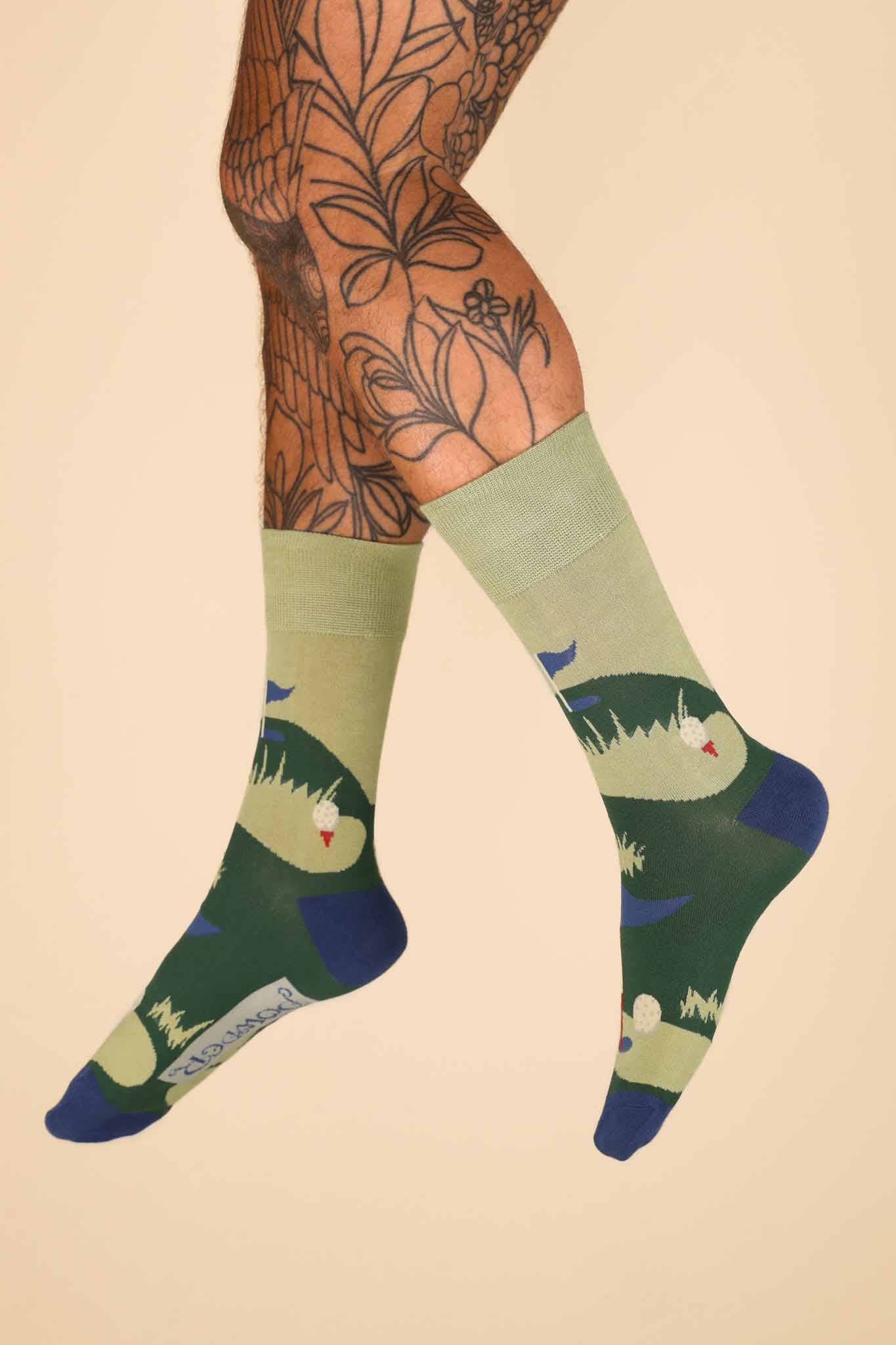 Hole in One Socks - Moss Men's Socks Powder Design inc - US