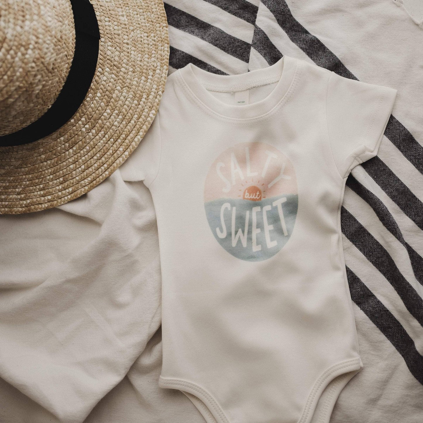Salty Baby graphic organic bodysuit | salty but sweet Finn + Emma