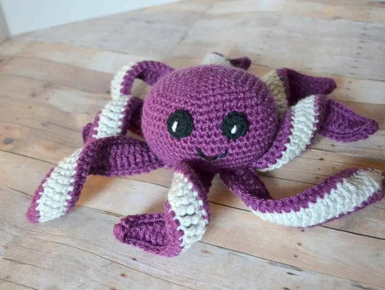 Purple Octopus Plush Nickel Creek Stitches LLC