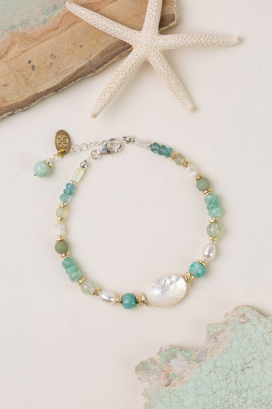Serenity 7.5-8.5" Mother Of Pearl Multistand Bracelet