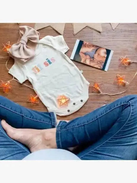 lil sis boho Baby graphic organic bodysuit | desert bloom Finn + Emma