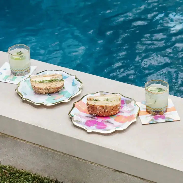 Plates Green Monet's Garden Cocktail Plates Laura Park Designs